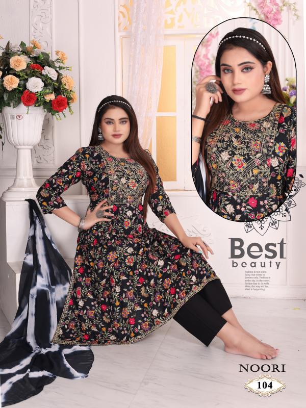 Ft Noori Vol 1 Rayon Printed Kurti Bottom With Dupatta